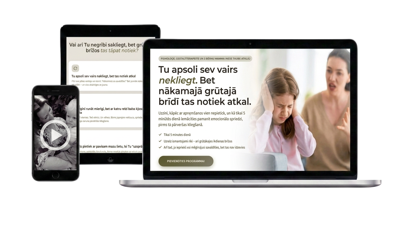 Programmas “Pauzes Punkts vecākiem” mokaps — klēpjdators un viedtālrunis